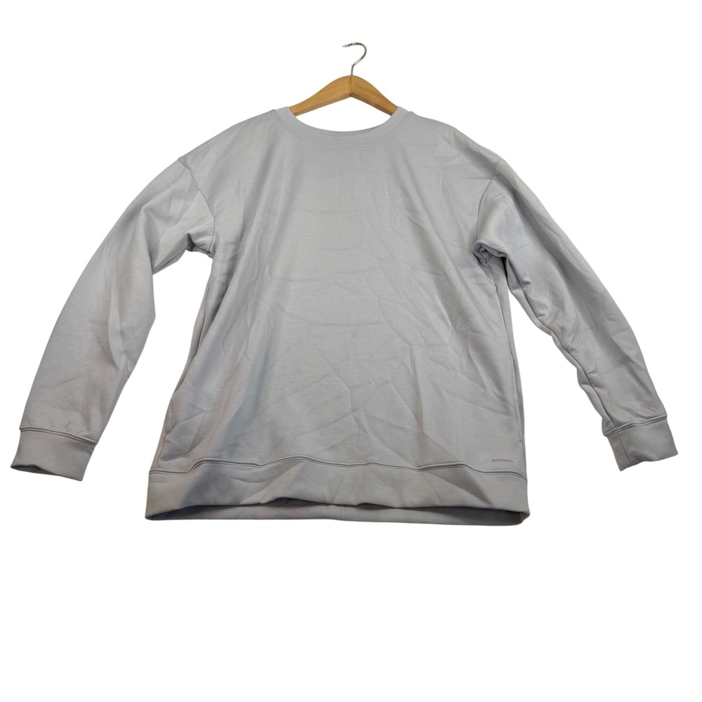 Mondetta Women Relaxed Crewneck Sweatshirt Light Blue Tencel Modal Large